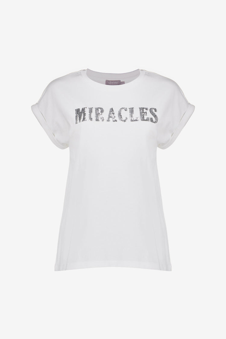 Geisha Damen-T-Shirt „Miracle“ mit umgeschlagenen Ärmeln