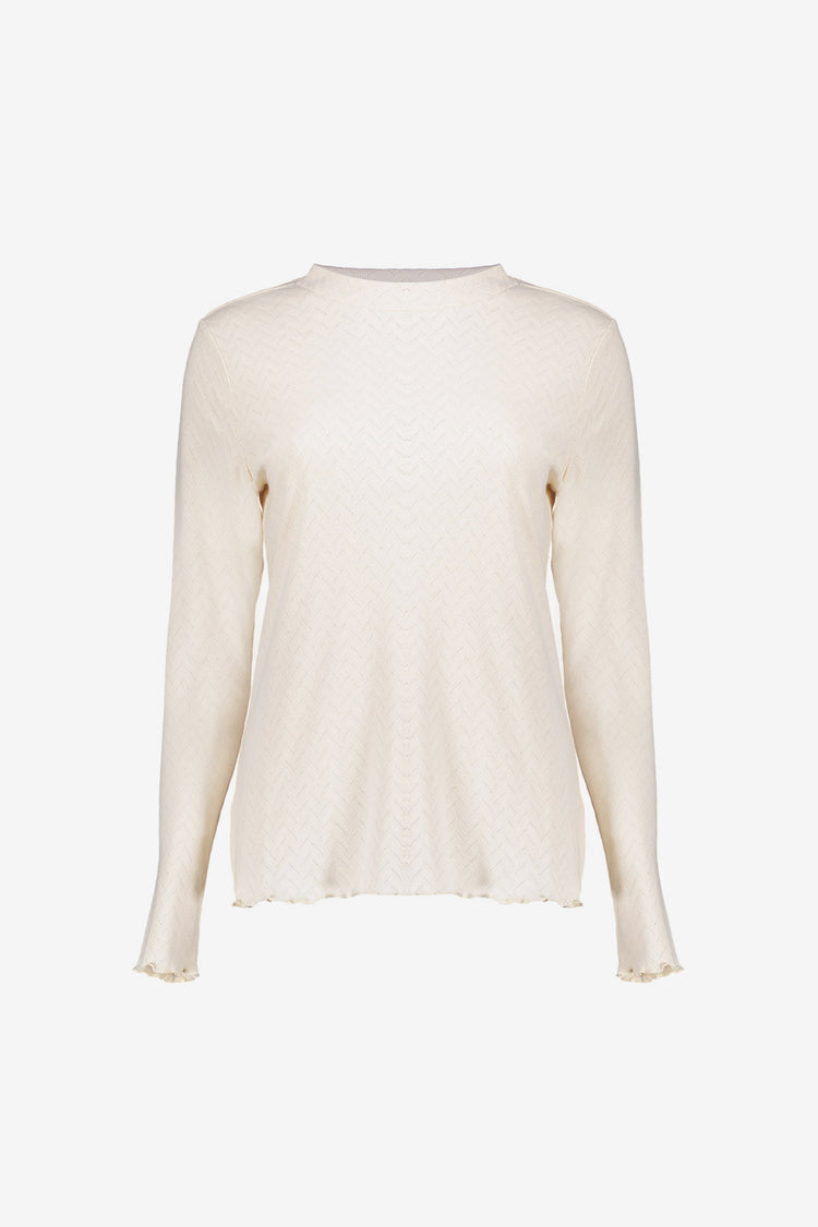 Geisha Damentop mit Ajour-Zickzackmuster