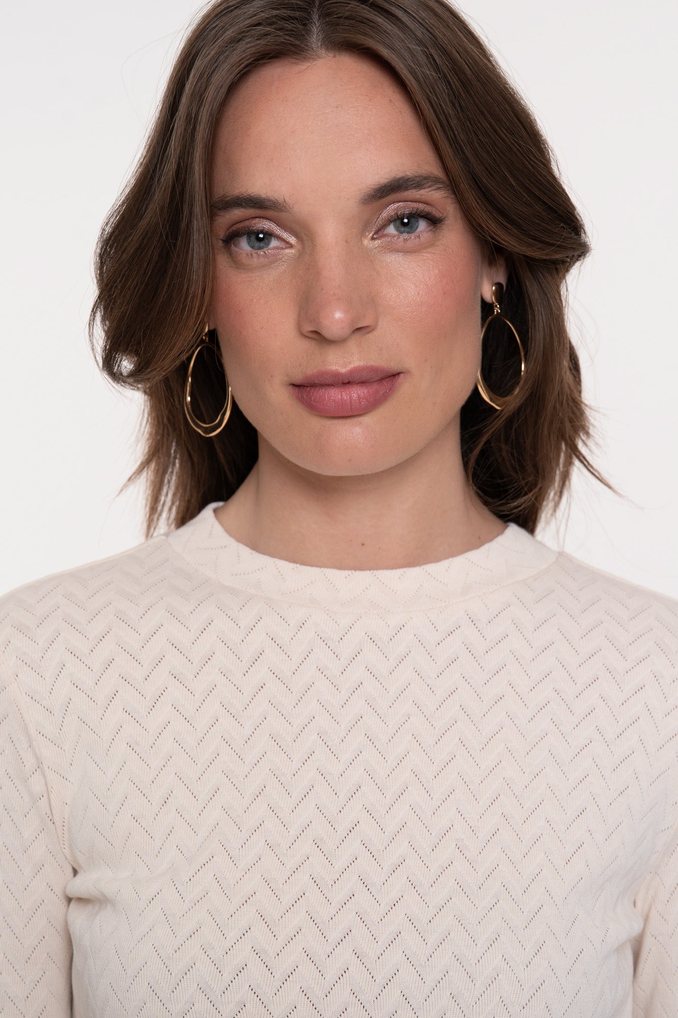 Geisha Damentop mit Ajour-Zickzackmuster