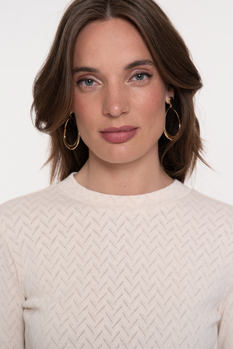 Geisha Damentop mit Ajour-Zickzackmuster