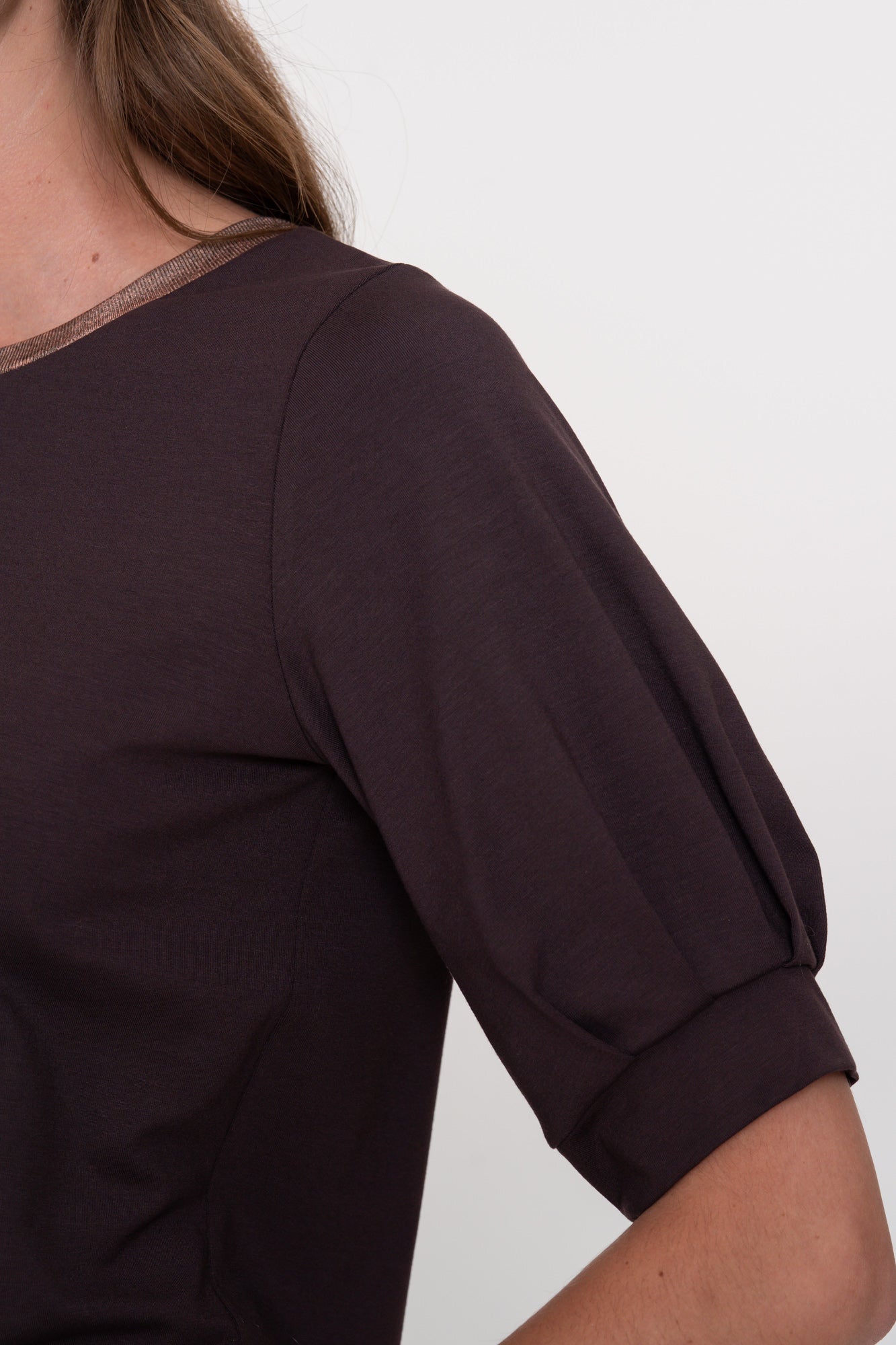 Geisha Damen-Top mit Lurex-Detail am Ausschnitt