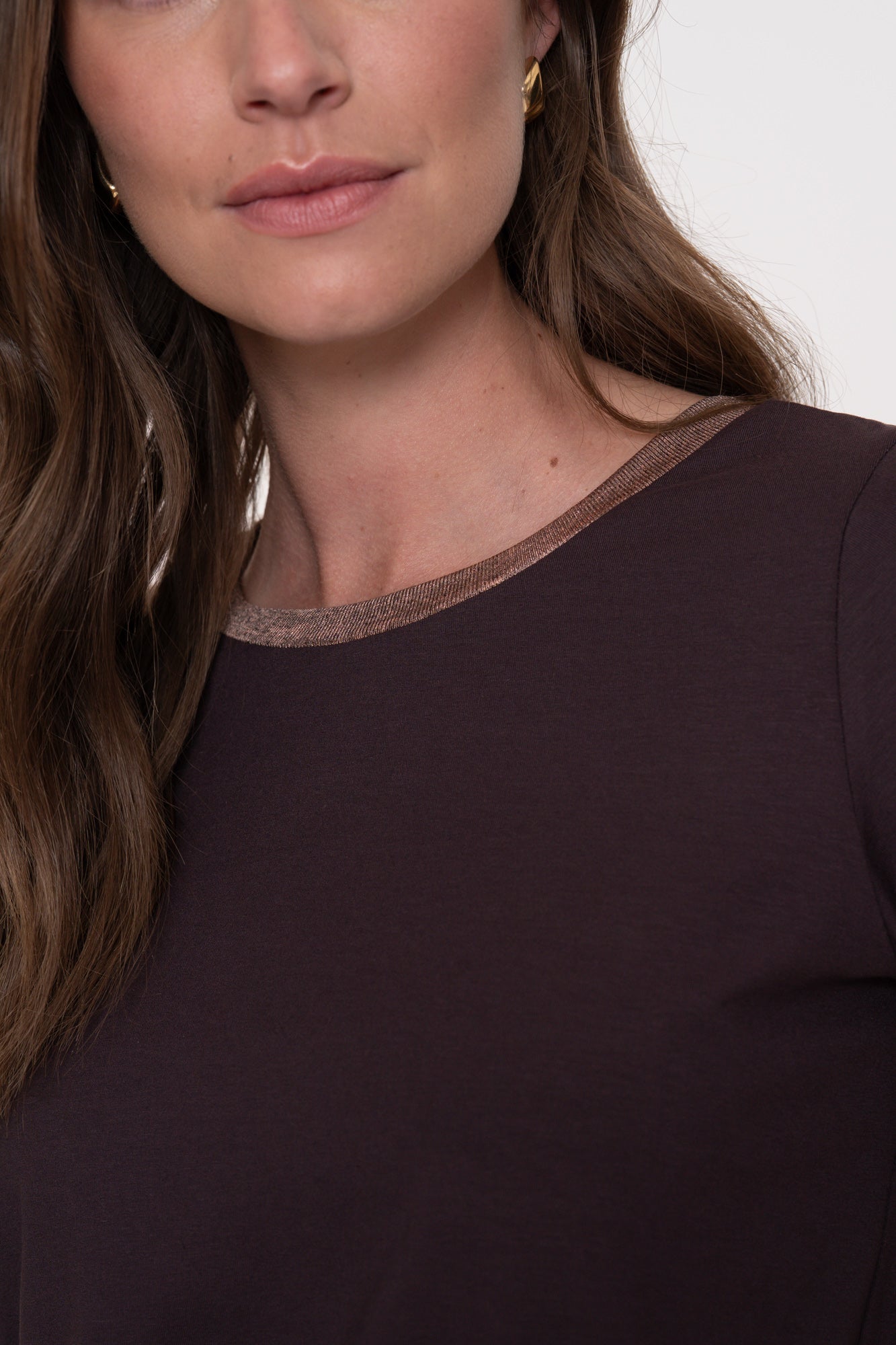 Geisha Damen-Top mit Lurex-Detail am Ausschnitt
