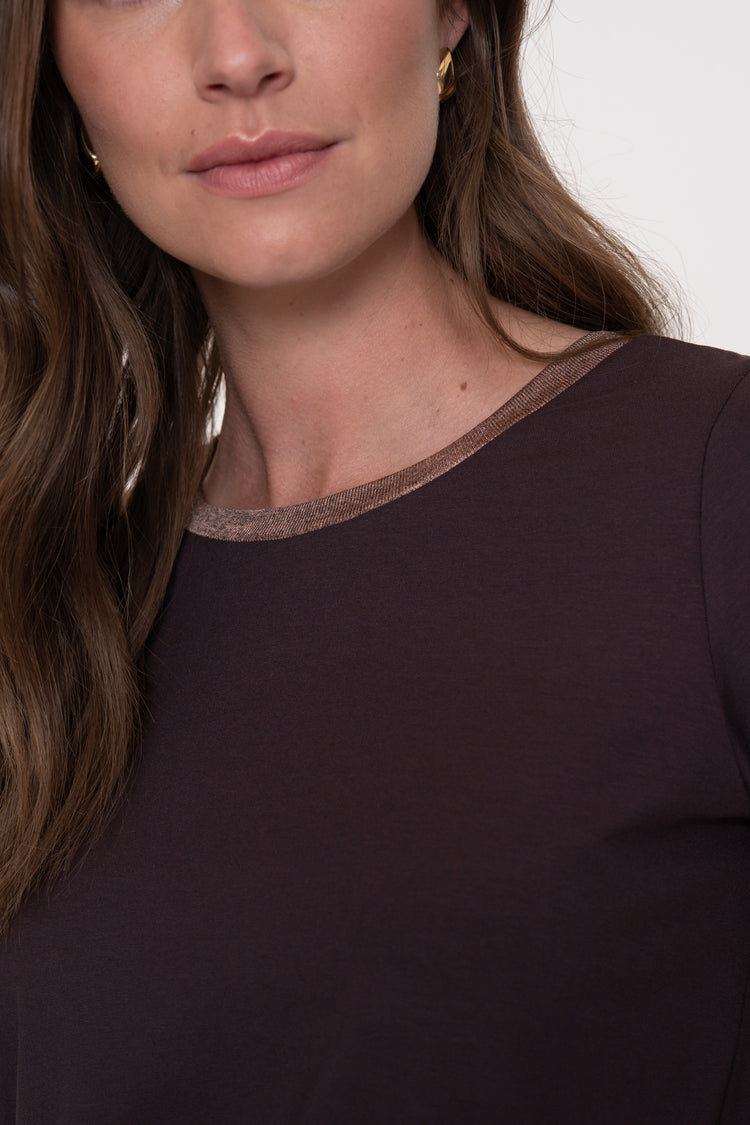 Geisha Damen-Top mit Lurex-Detail am Ausschnitt