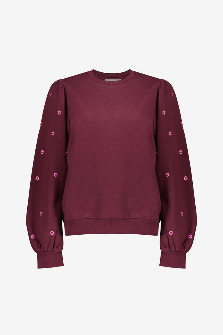 Geisha Damenpullover mit Rundhalsausschnitt und dezenten Perlendetais