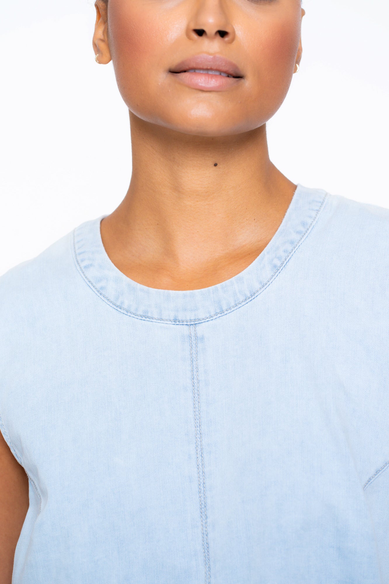 Geisha Fashion Damen Denim Boxy Top