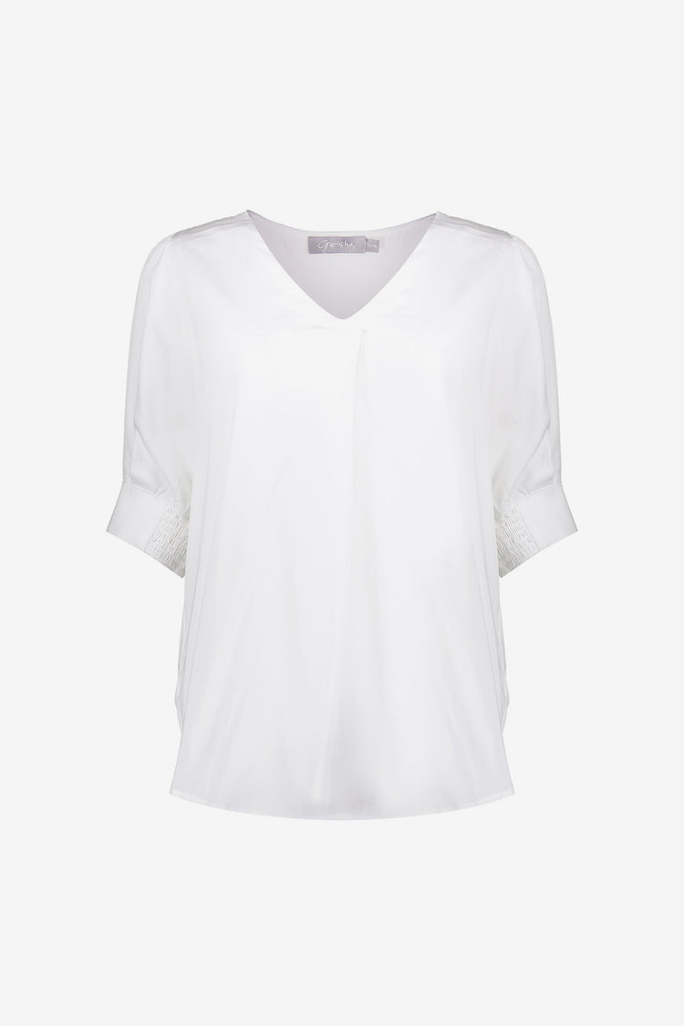 Geisha Fashion Damen Lyocell Top mit Puffärmeln