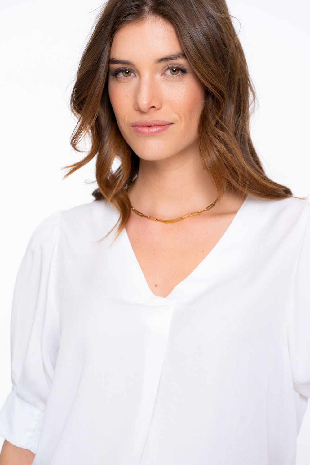 Geisha Fashion Damen Lyocell Top mit Puffärmeln
