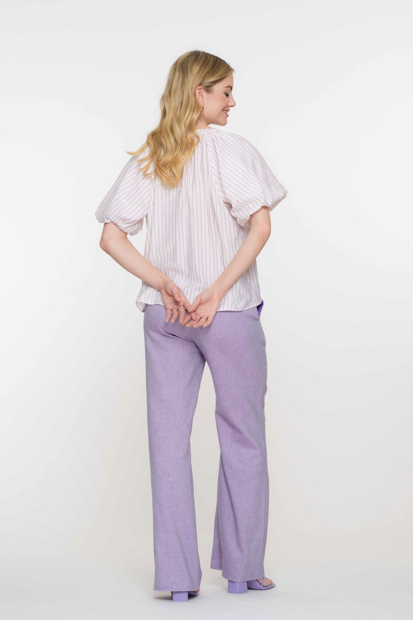Geisha Fashion Damen-Top Streifen Schleifendetail