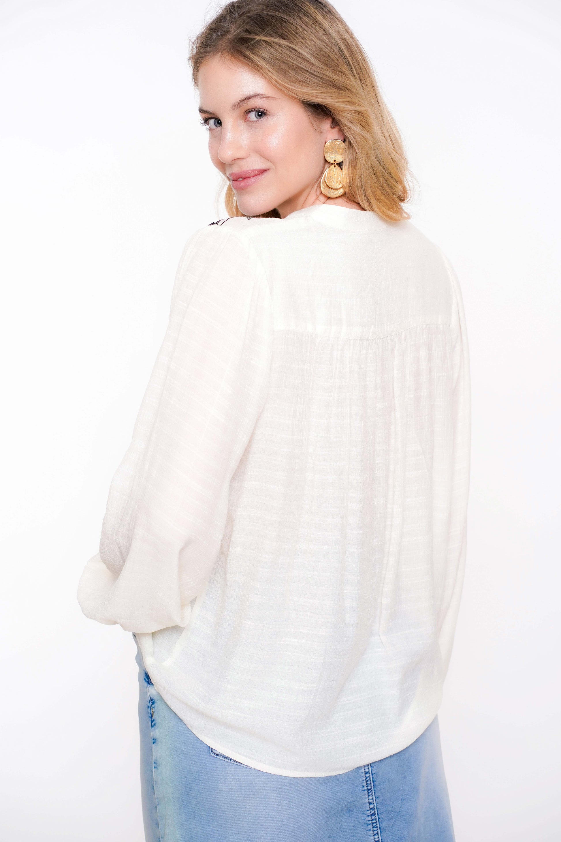 Geisha Fashion Damen Top mit Broderie Anglaise