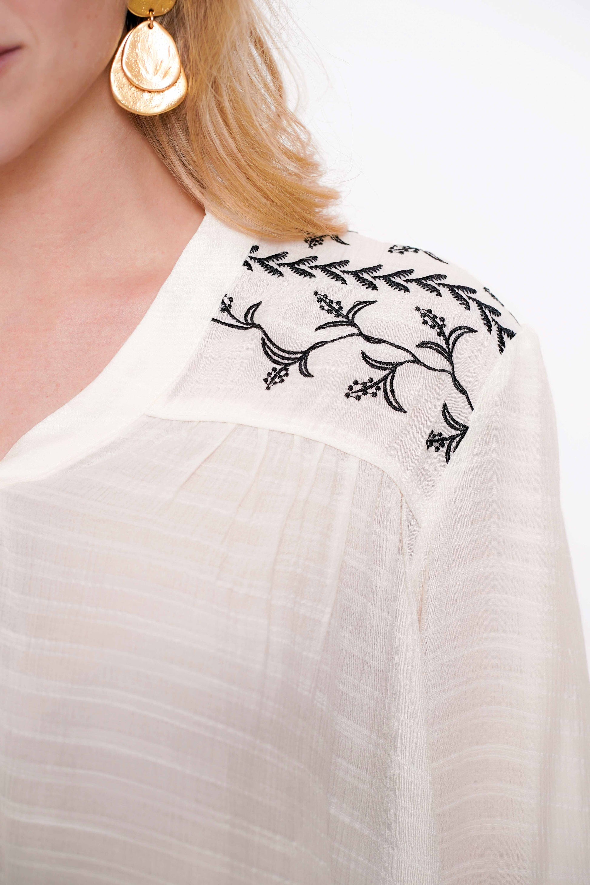 Geisha Fashion Damen Top mit Broderie Anglaise