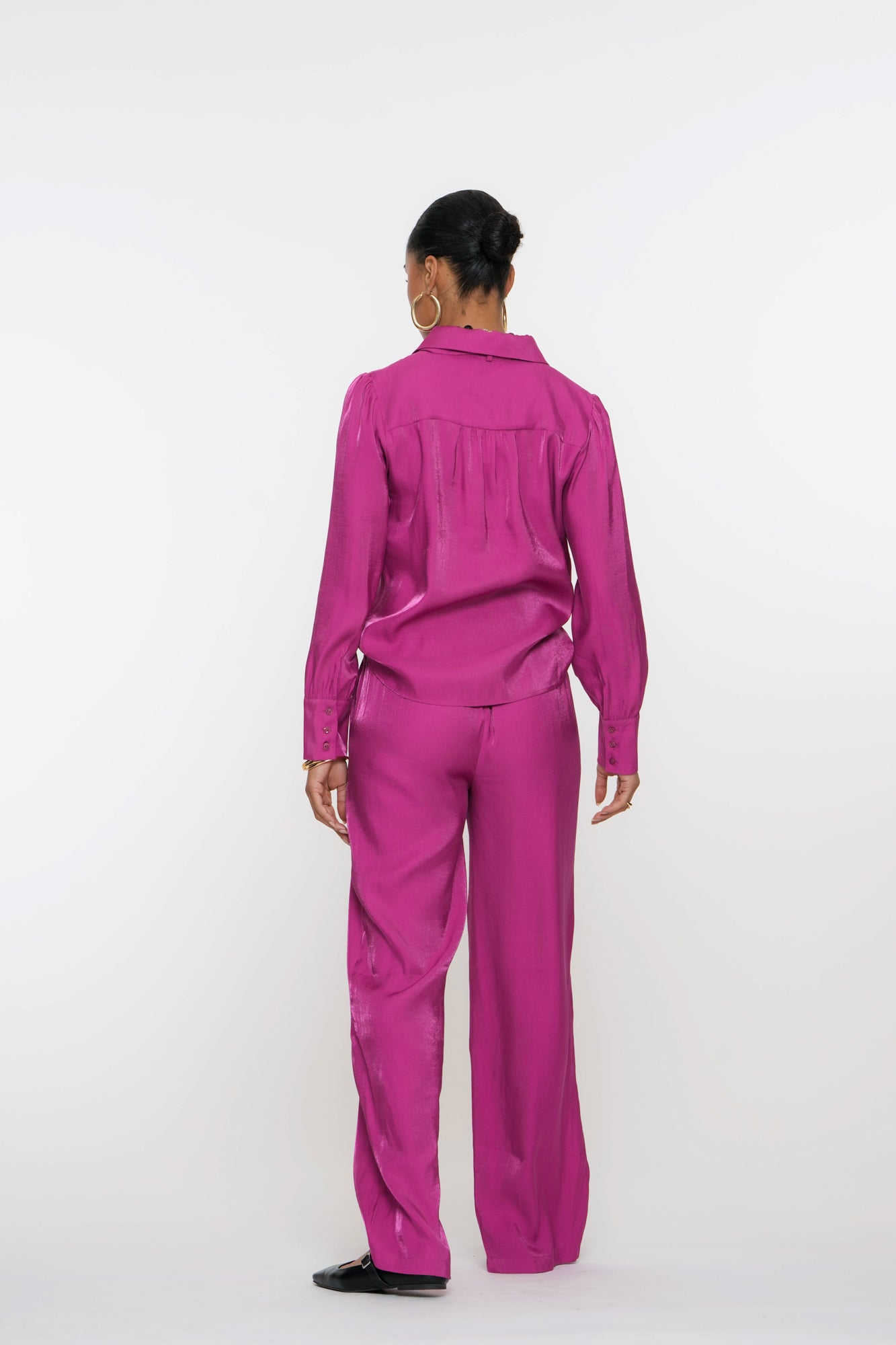 Geisha Fashion Damenbluse glänzend mit Schleifendetail