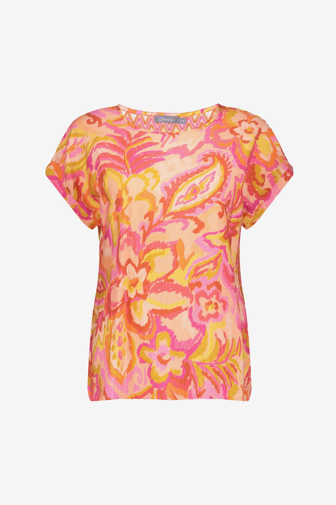 Geisha Fashion Damen Top mit Ajourdetails