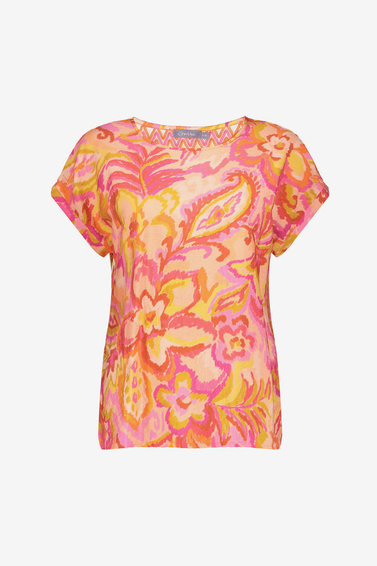 Geisha Fashion Damen Top mit Ajourdetails