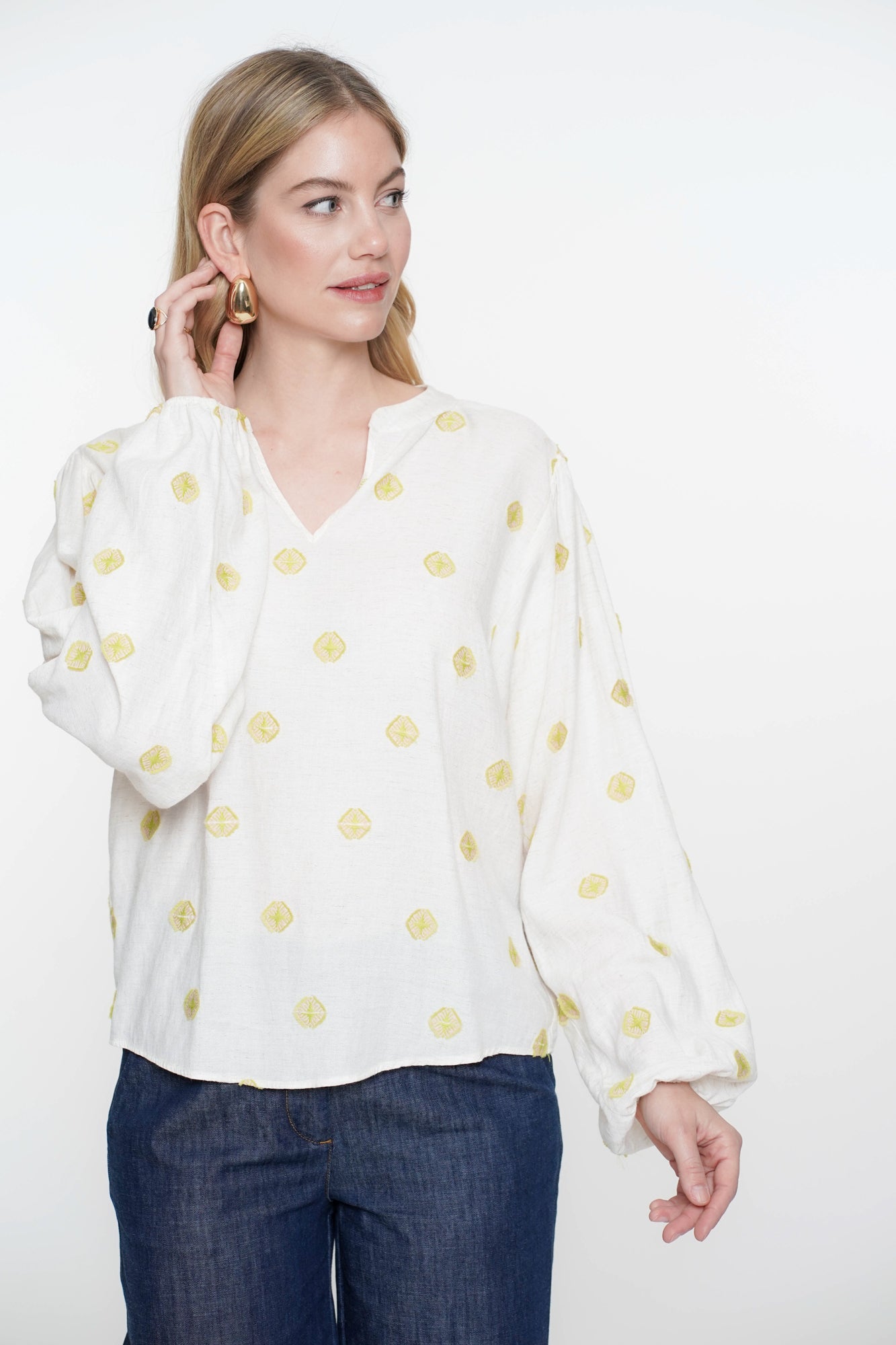 Geisha Fashion Damen Top mit eingearbeiteten Aztek-Details