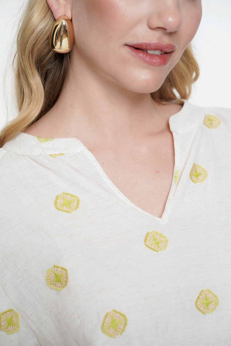 Geisha Fashion Damen Top mit eingearbeiteten Aztek-Details
