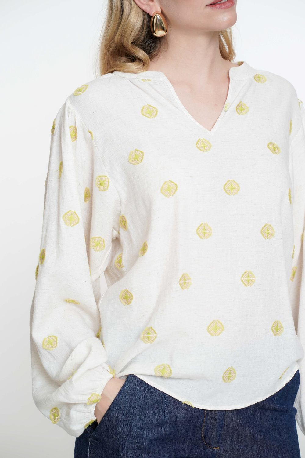 Geisha Fashion Damen Top mit eingearbeiteten Aztek-Details