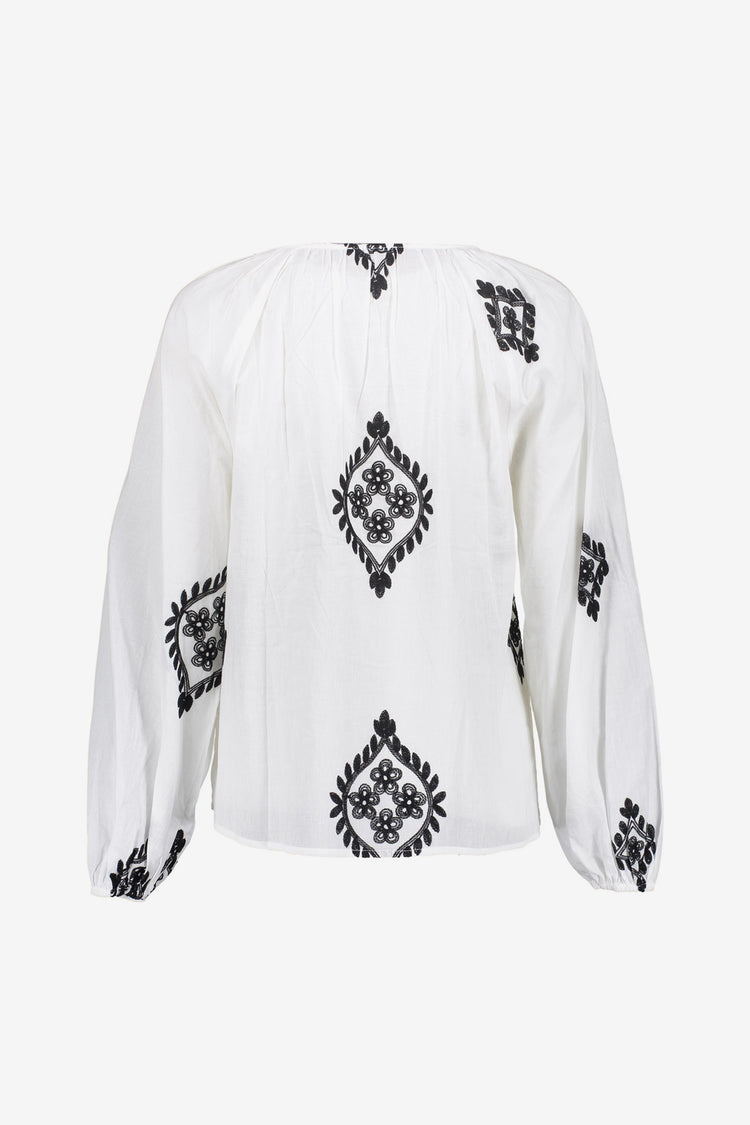 Geisha dames embroidery top met kwastjes