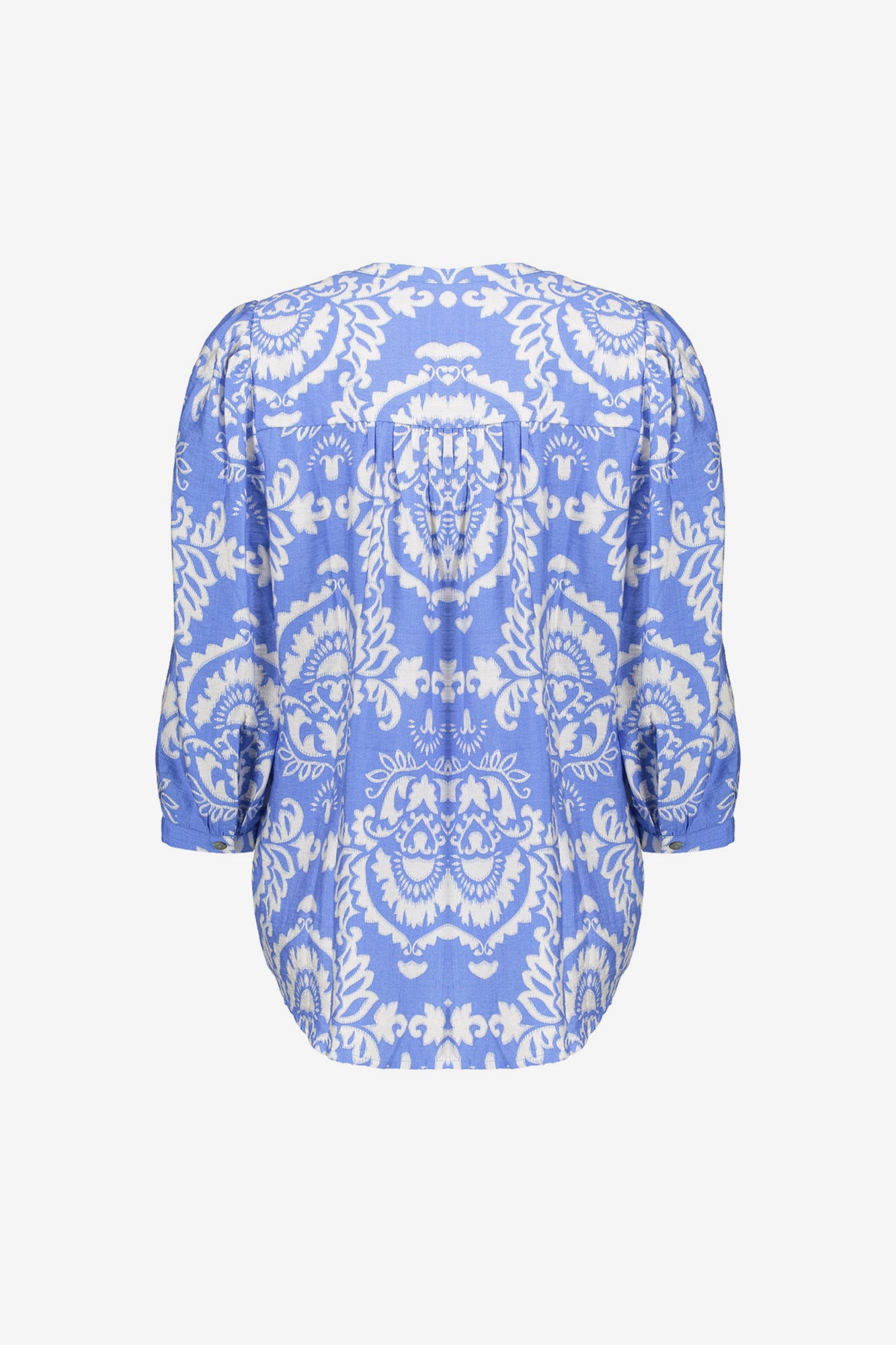 Geisha dames top met V-hals en Ikat print