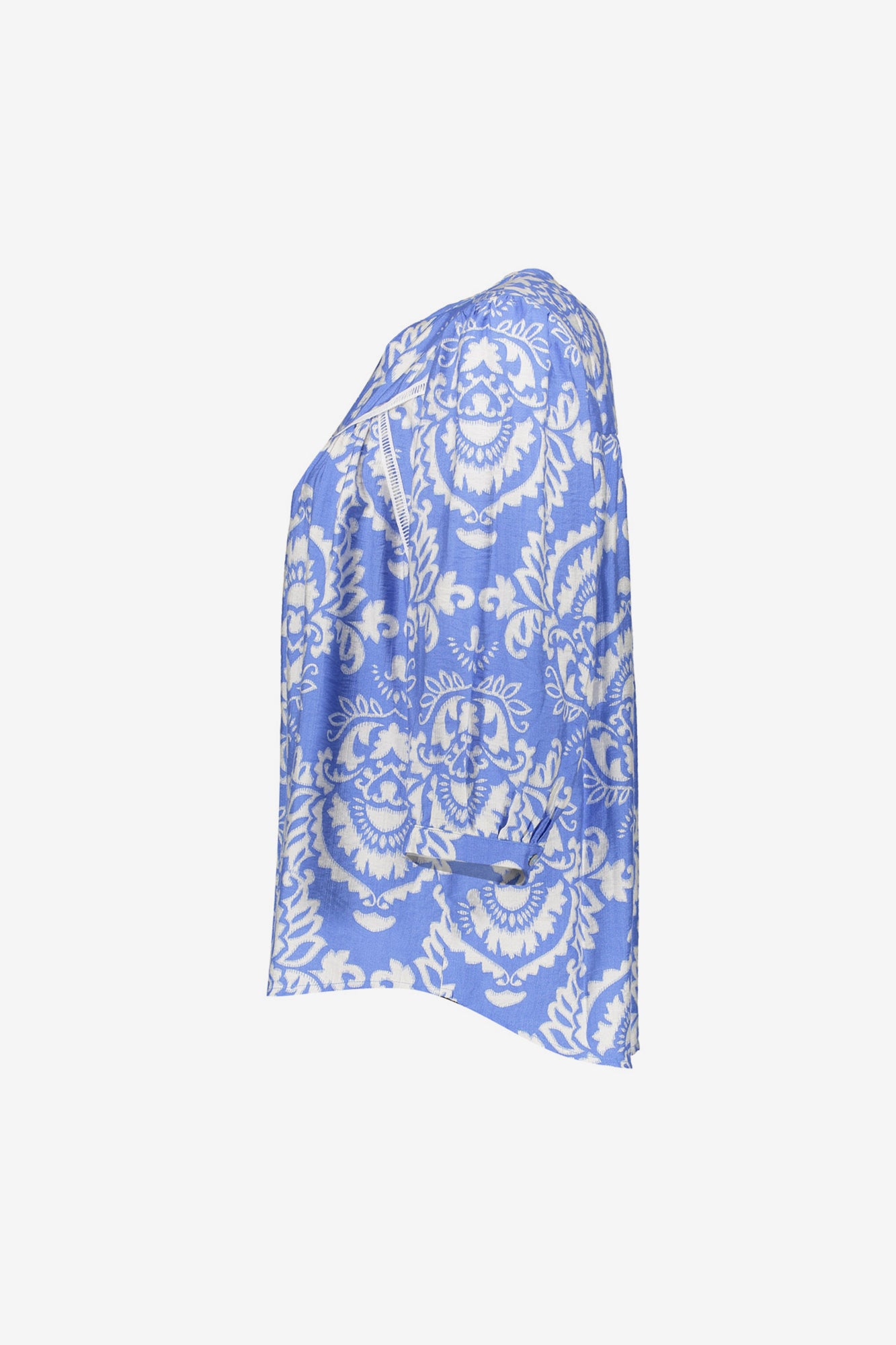 Geisha dames top met V-hals en Ikat print