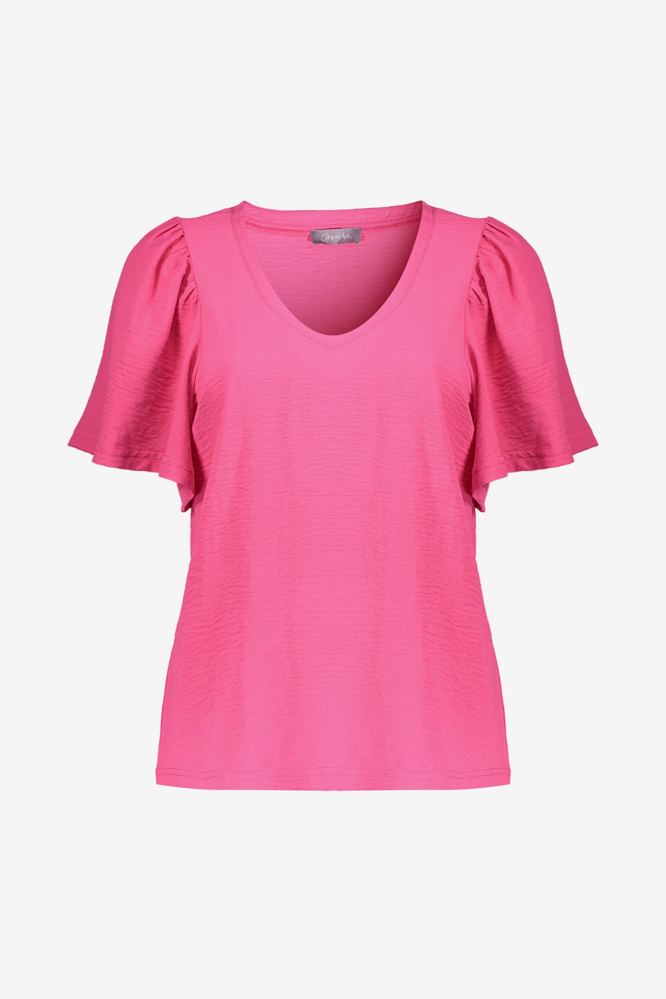 Geisha dames crinkle top met vlindermouwen
