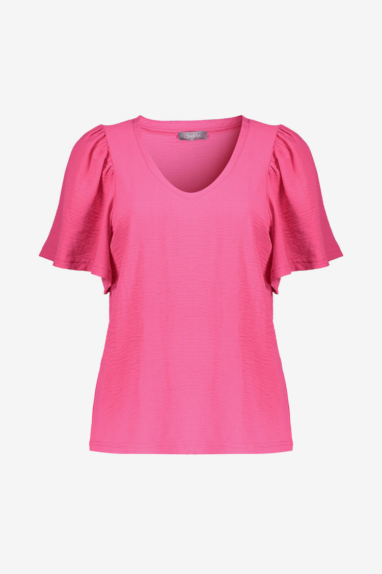 Geisha dames crinkle top met vlindermouwen