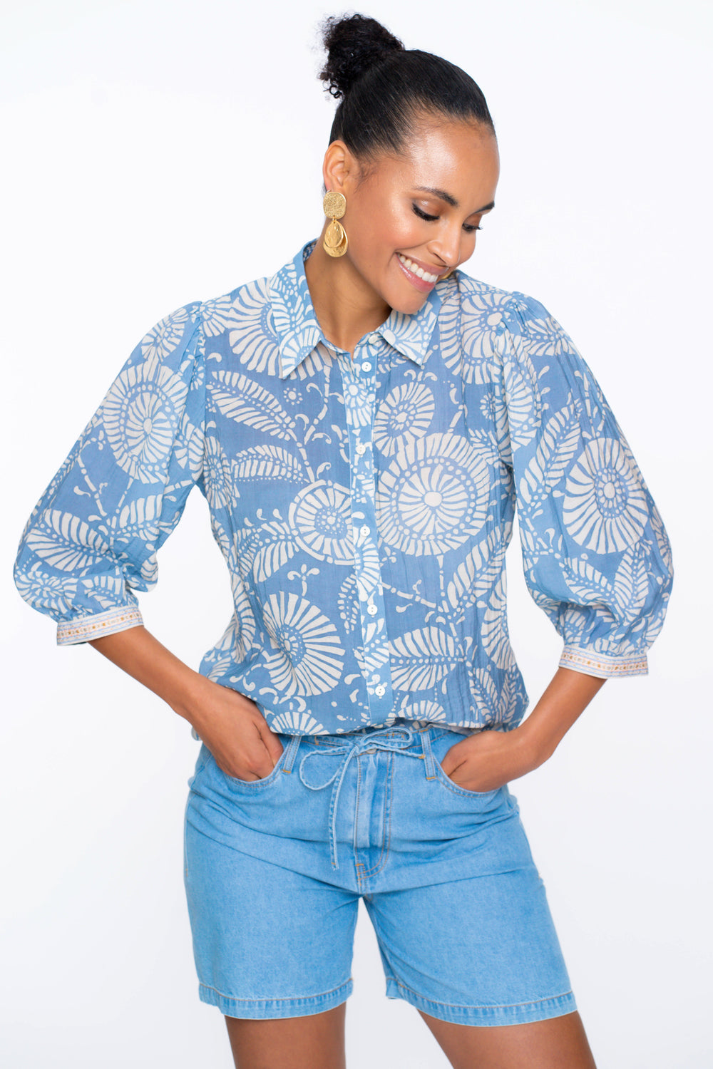 Geisha Fashion Damen Bluse mit grafischem Print