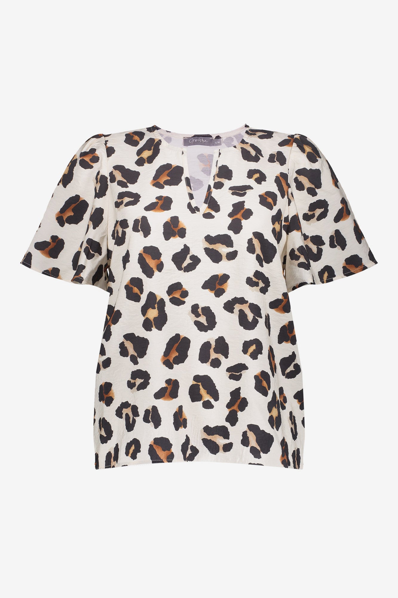 Geisha dames comfortabele top met leopard print