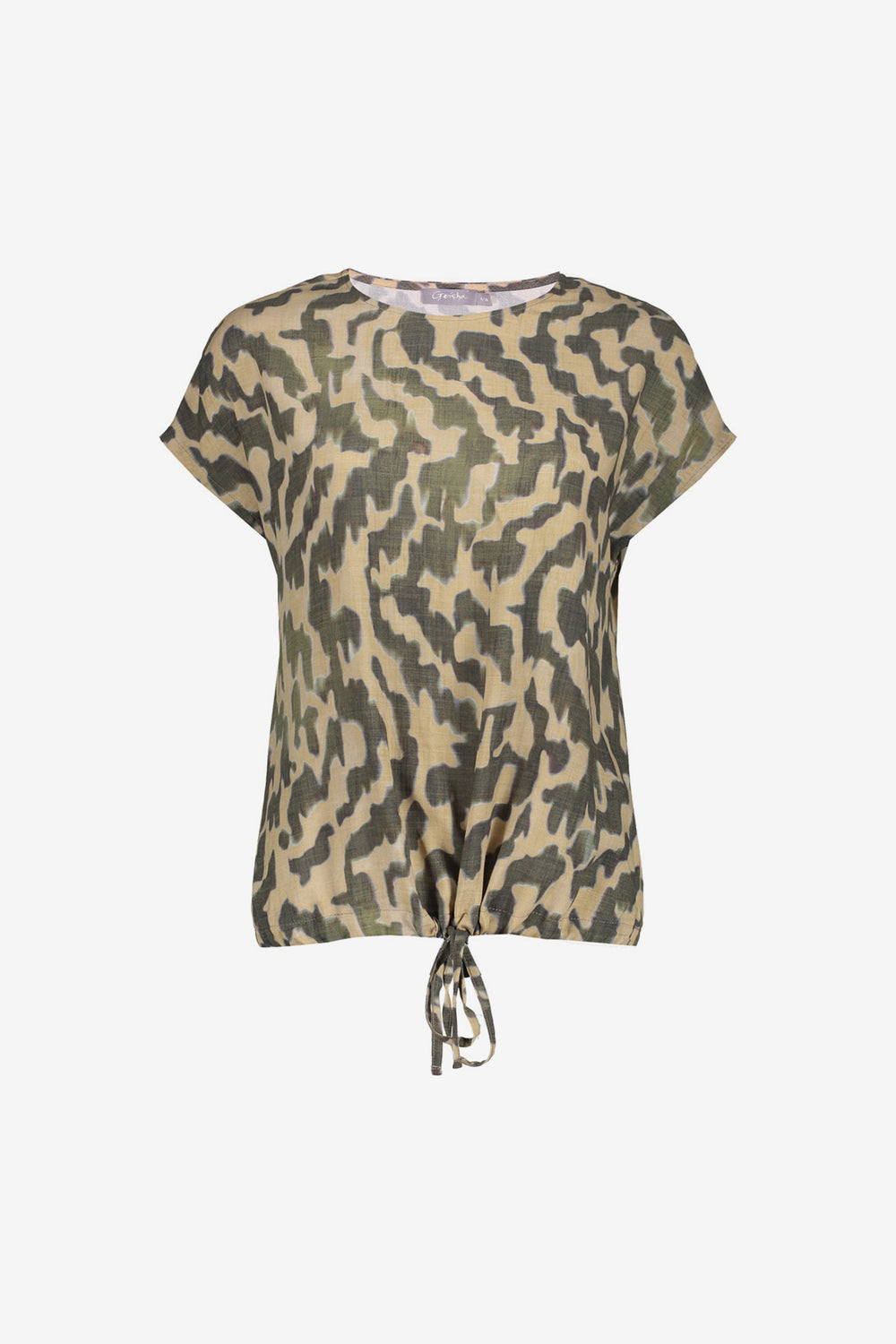 Geisha dames top met ronde hals en print