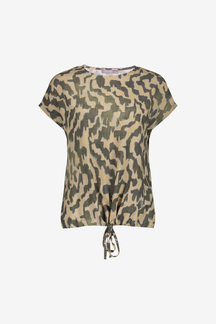 Geisha dames top met ronde hals en print