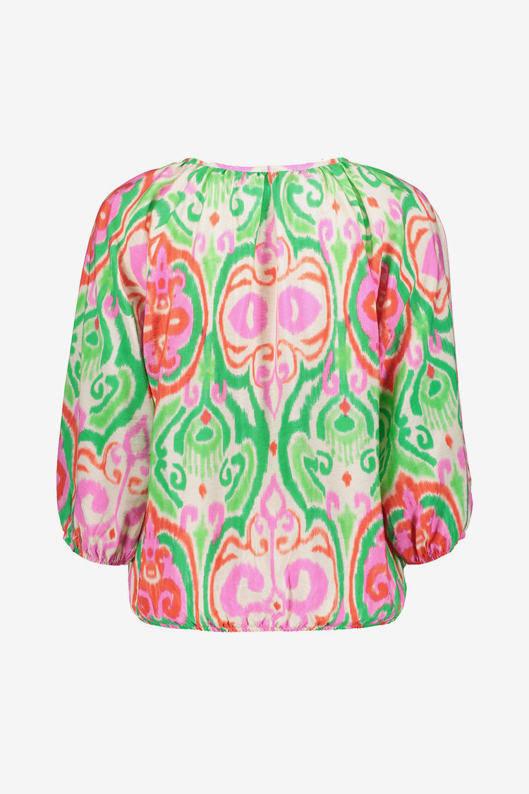 Geisha dames soepelvallende top met Paisley print en 3/4 mouwen