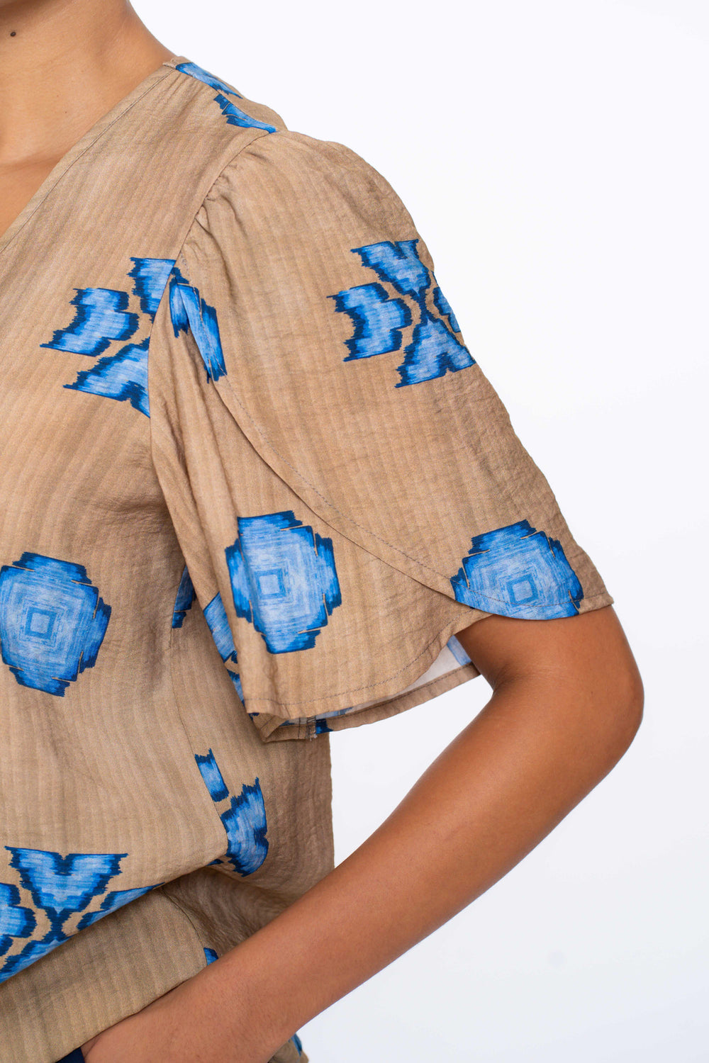 Geisha Fashion Damen Top mit weiten plissierten Ärmeln