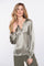 Geisha Damenbluse aus Satin mit V-Ausschnitt