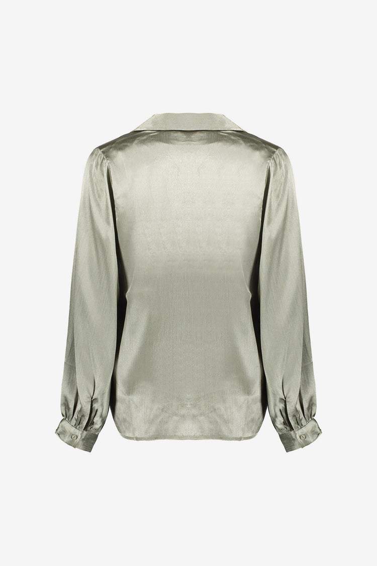 Geisha Damenbluse aus Satin mit V-Ausschnitt
