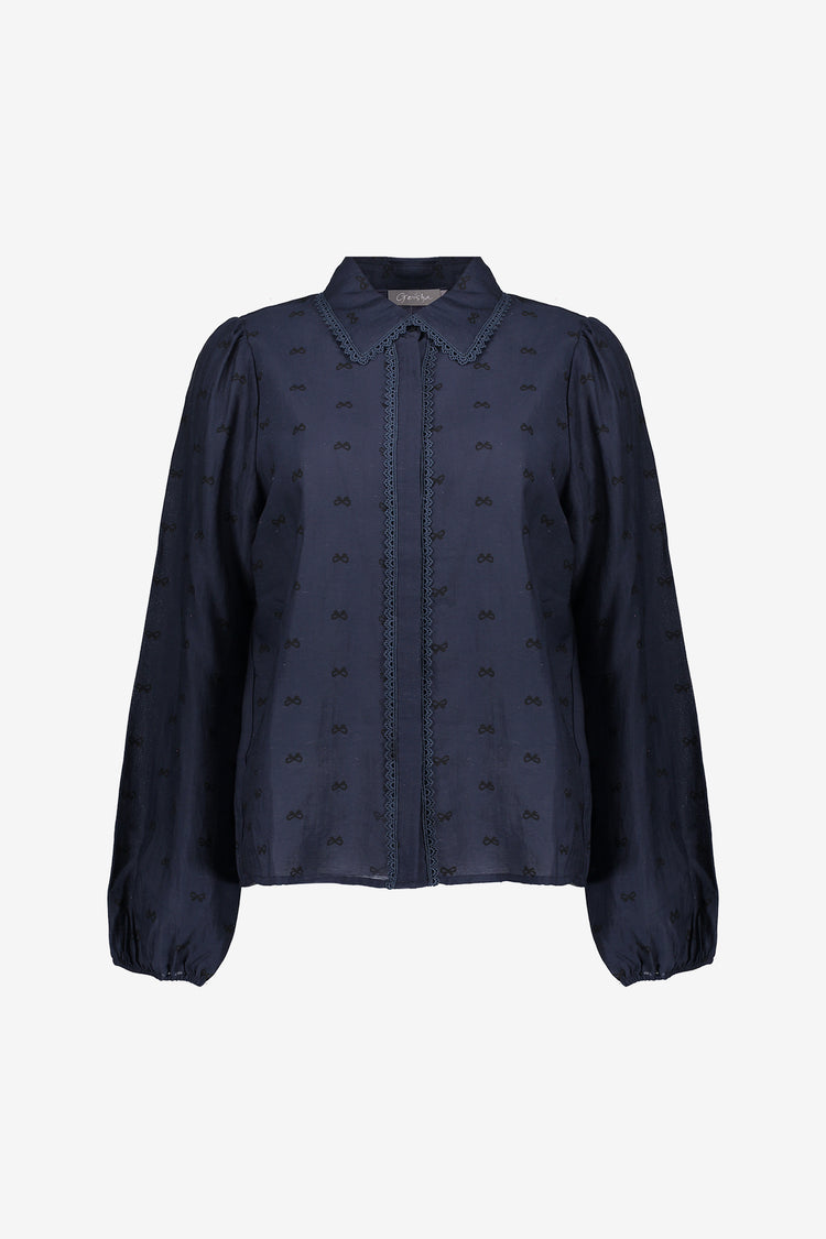 Geisha Damenbluse mit Spitzendetails