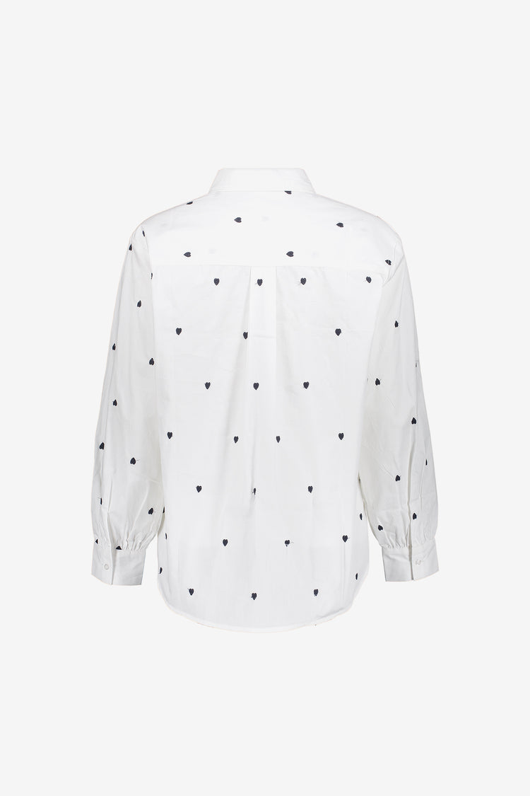 Geisha Damen Bluse mit Herz-Stickerei
