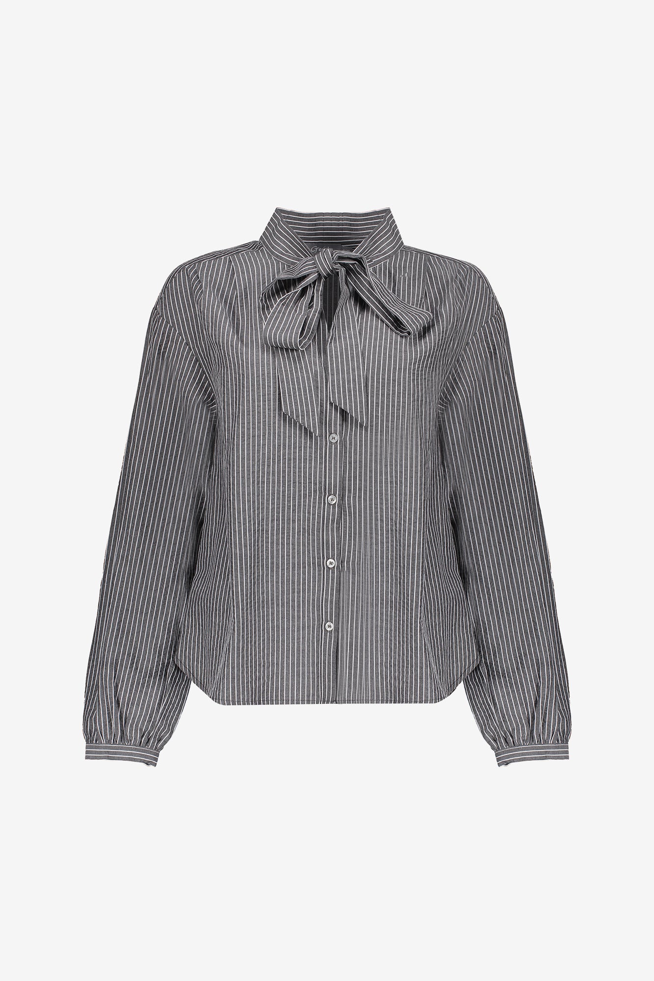 Geisha Damenbluse mit Streifen und Schleife