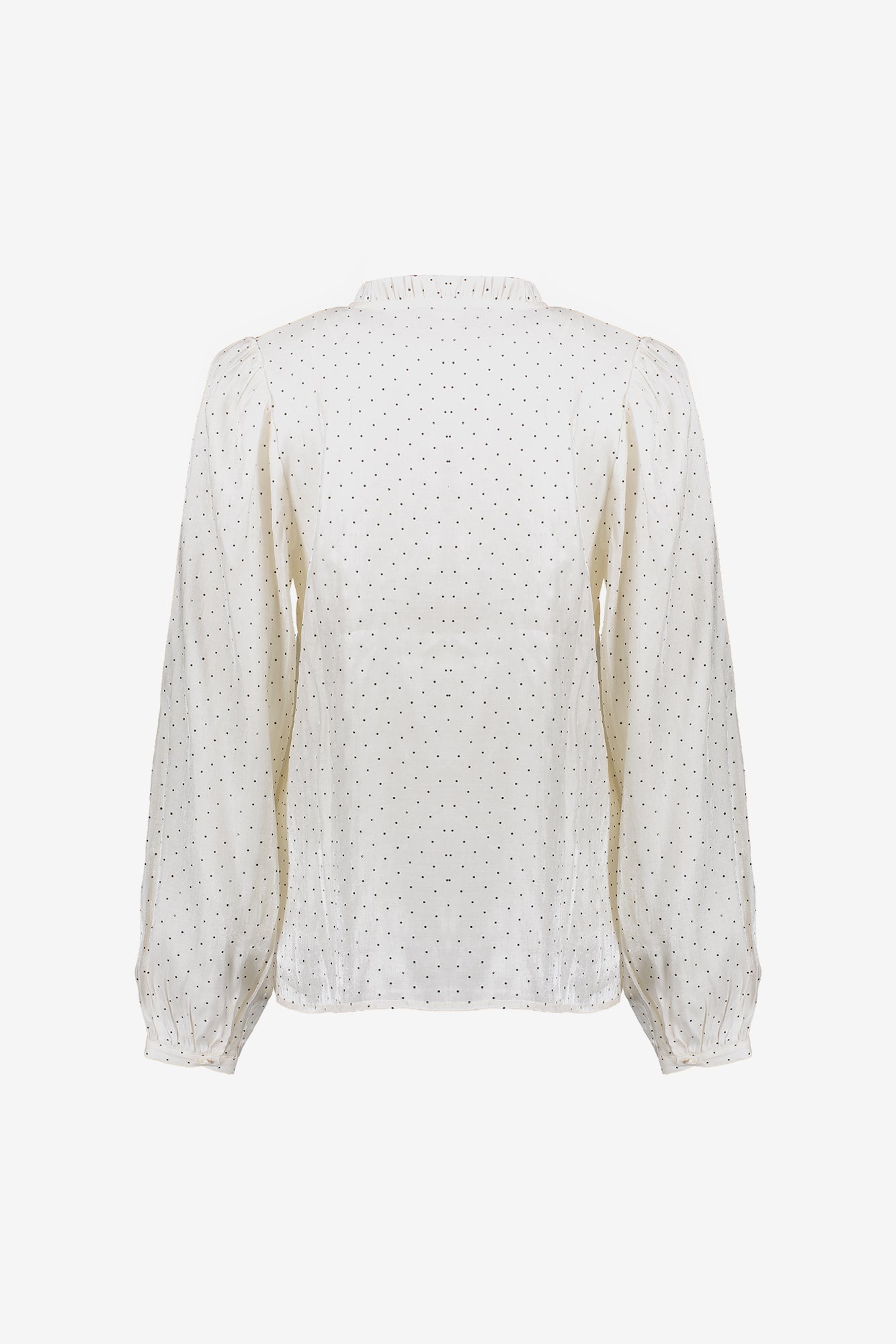 Geisha Damen-Schimmerbluse mit Polkadots und Strasssteinen