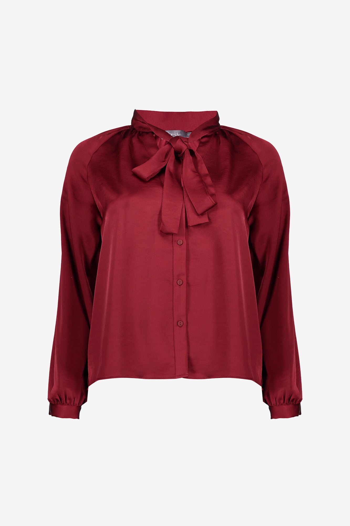 Geisha Damen Satin-Look-Bluse mit Schleifendetail