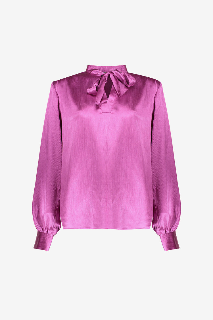 Geisha Damen-Top in Satinoptik mit Schleifendetail
