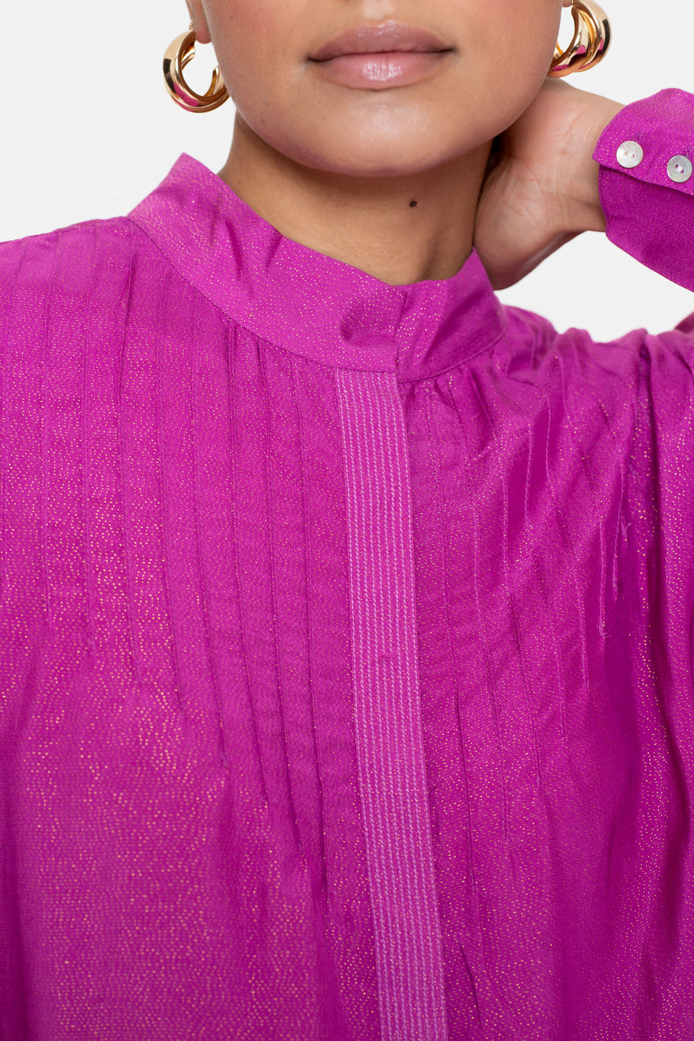 Geisha Damenbluse mit Lurex-Fäden