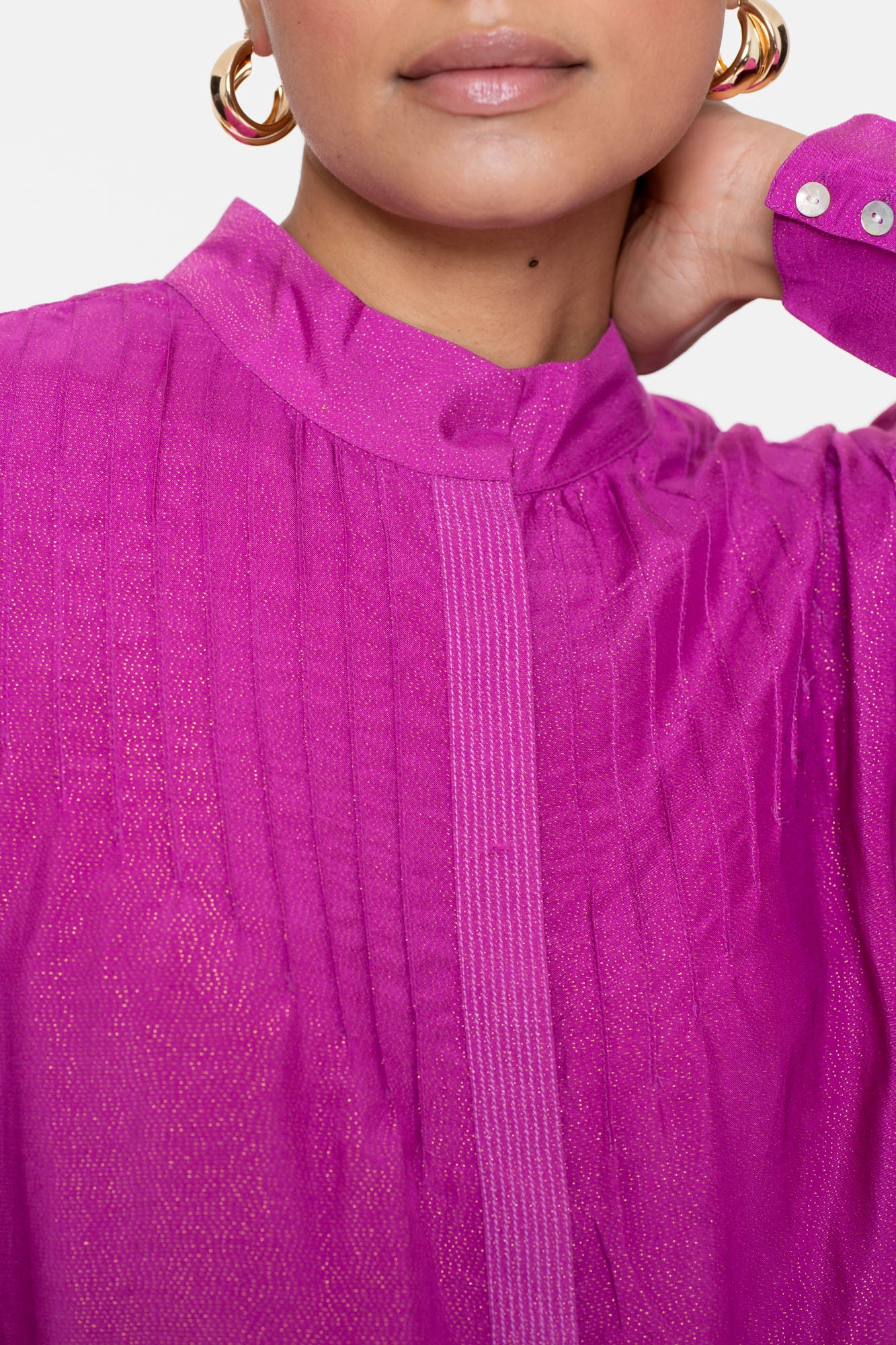 Geisha Damenbluse mit Lurex-Fäden