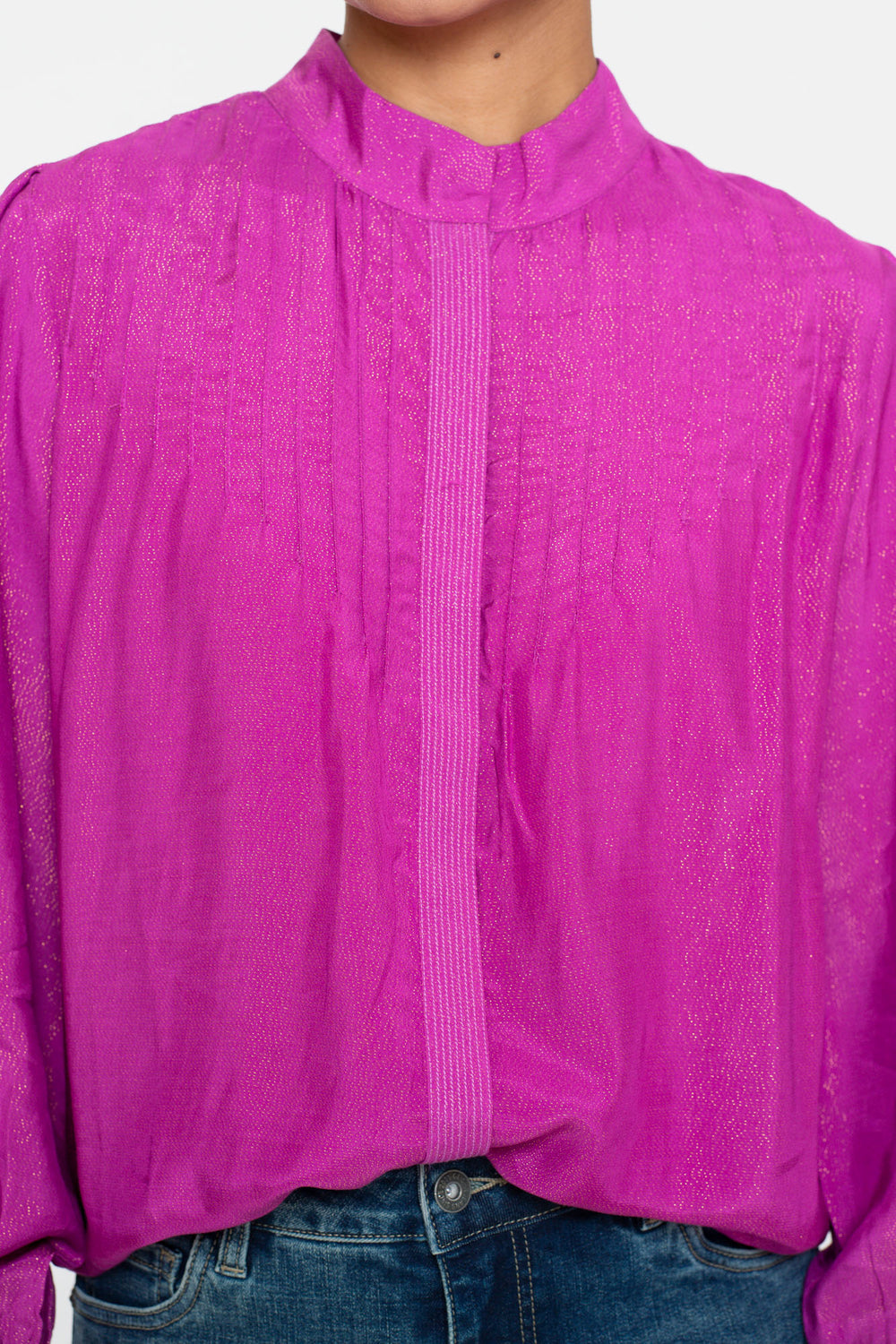 Geisha Damenbluse mit Lurex-Fäden