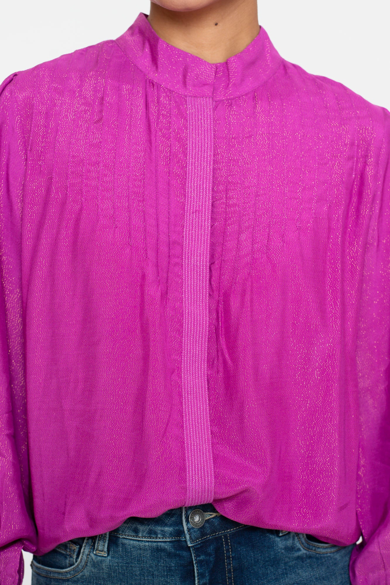 Geisha Damenbluse mit Lurex-Fäden