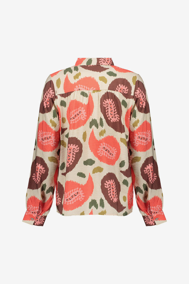 Geisha Damenbluse mit farbenfrohem Print