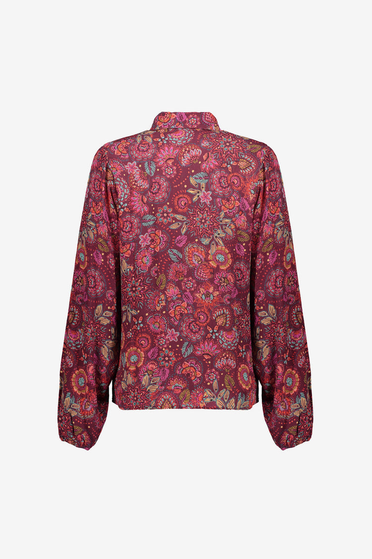 Geisha Damenbluse mit elegantem buntem Print