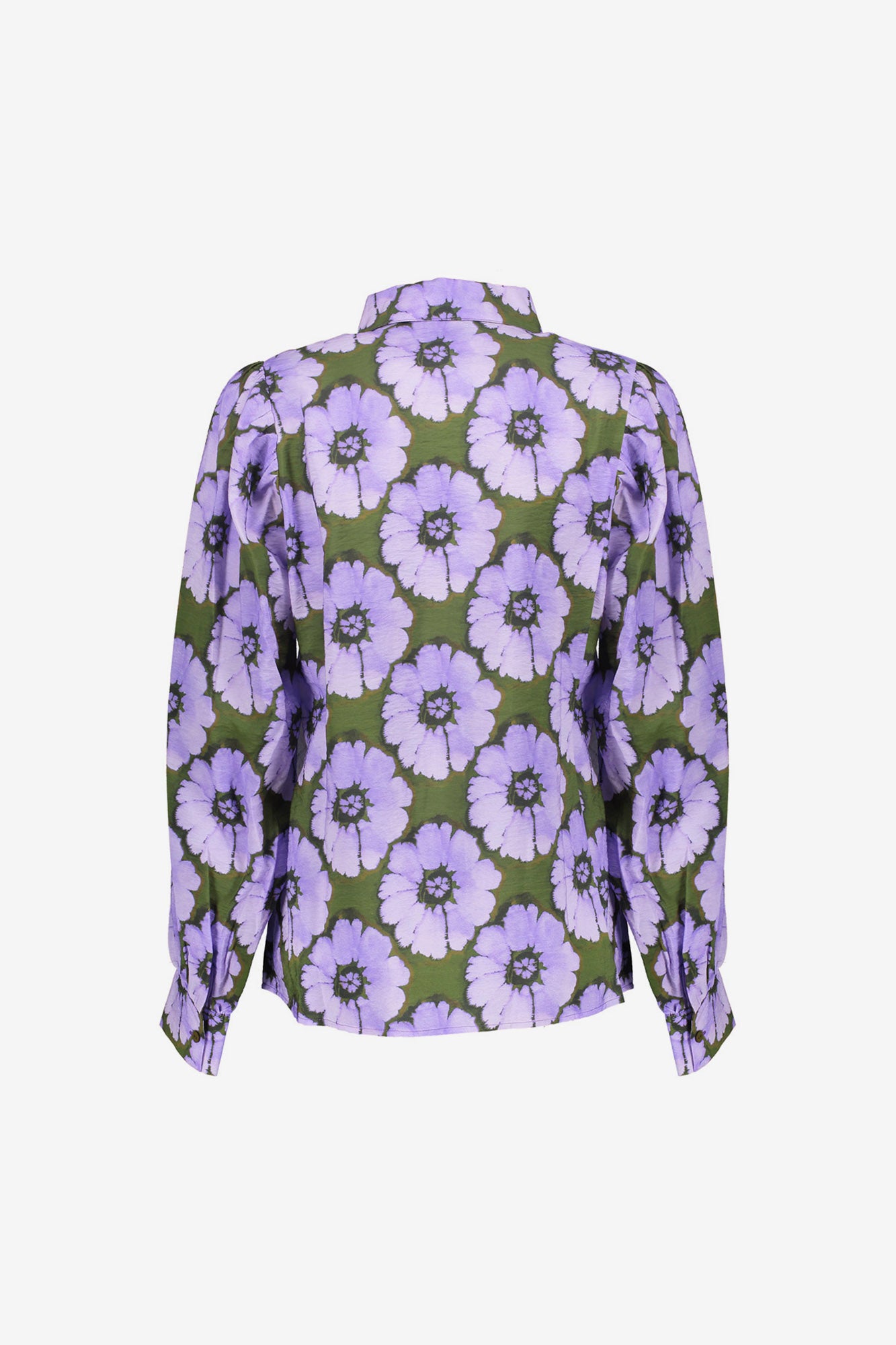 Geisha Damenbluse mit Blumenmuster und Ballonärmeln