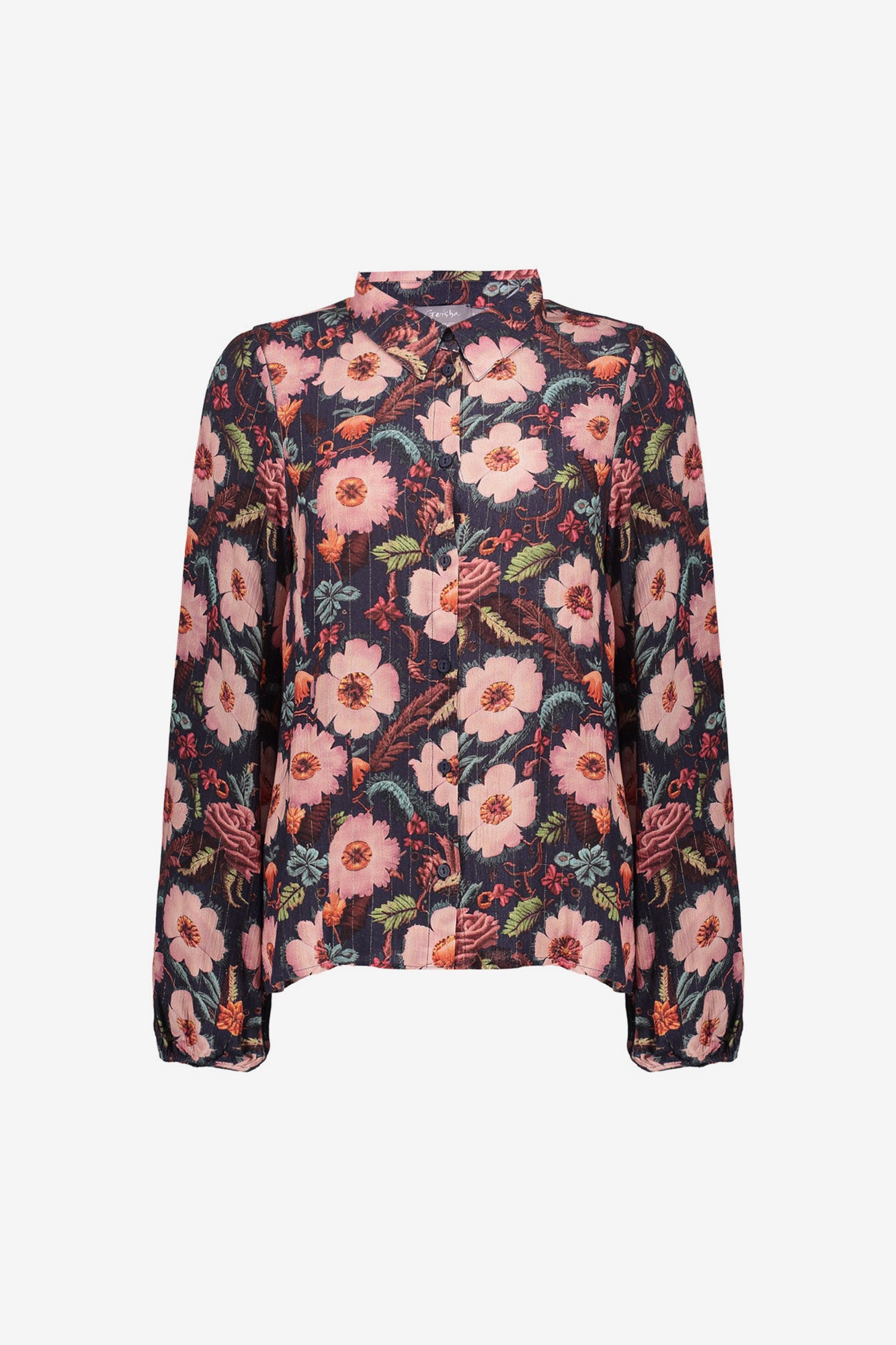 Geisha Damenbluse mit elegantem Blumenmuster