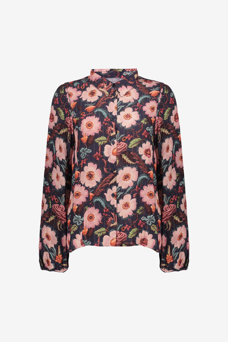 Geisha Damenbluse mit elegantem Blumenmuster