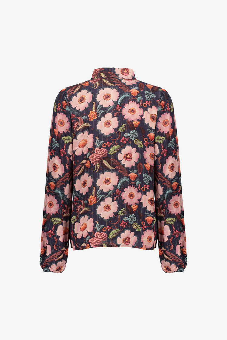 Geisha Damenbluse mit elegantem Blumenmuster