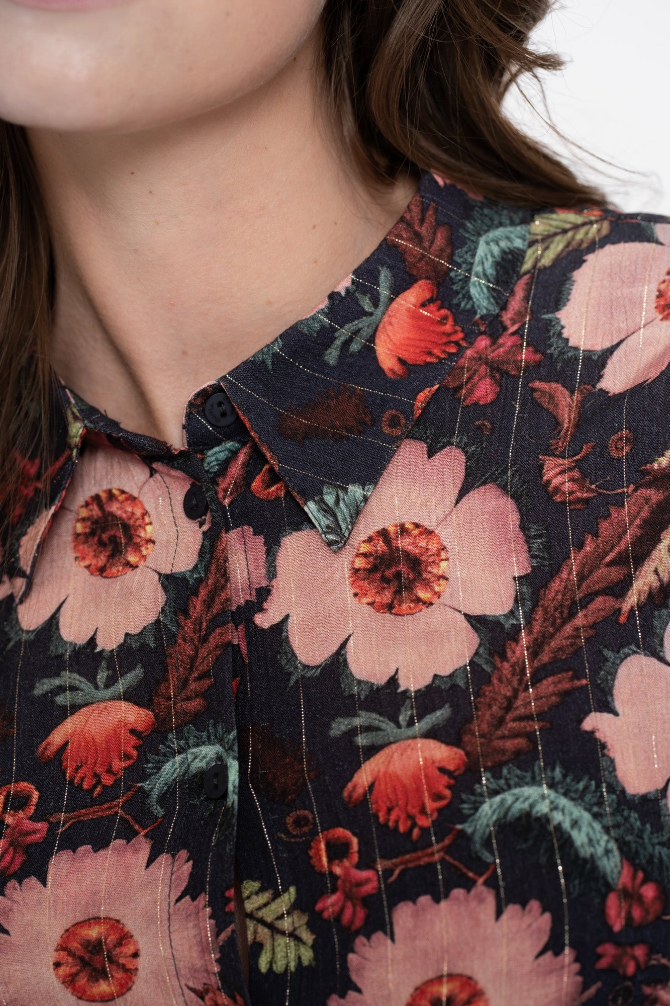 Geisha Damenbluse mit elegantem Blumenmuster